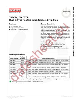 74ACT74MTC datasheet  